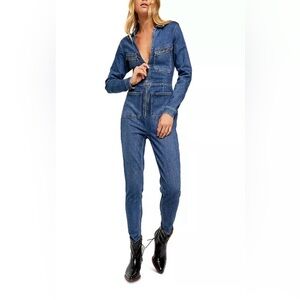 Free People Lennox Denim Jumpsuit